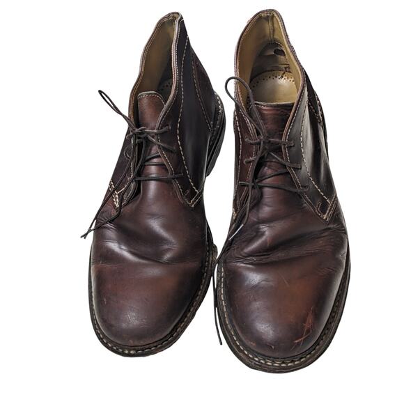 Johnston Murphy Shoes Ankle Boots Mens 9.5M Leather Brown Lace Up Casual Chukka main image 7
